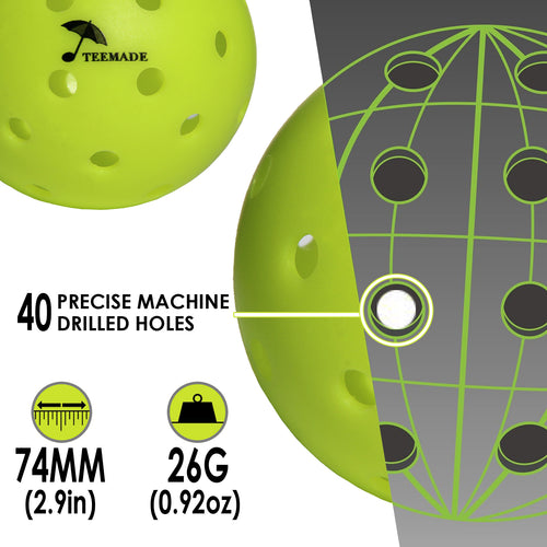 High Visibility Neon Yellow Pickleballs -300 pcs