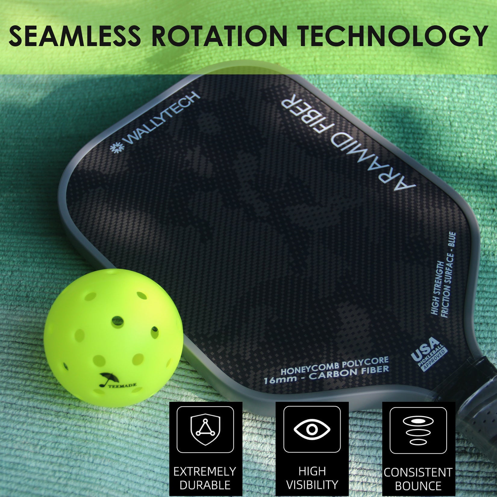 High Visibility Neon Yellow Pickleballs -300 pcs