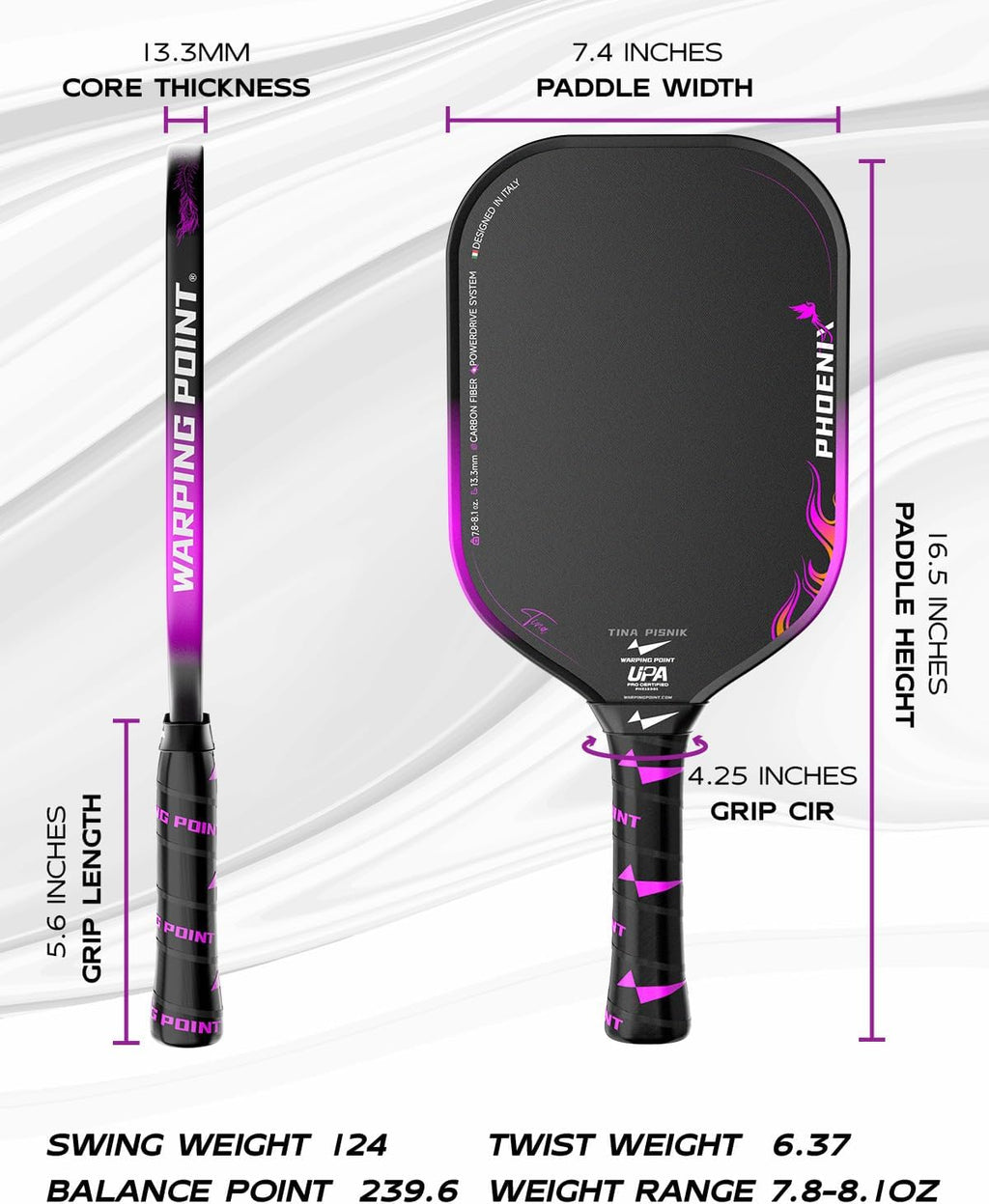 Phoenix Pickleball Paddle - 13.3MM